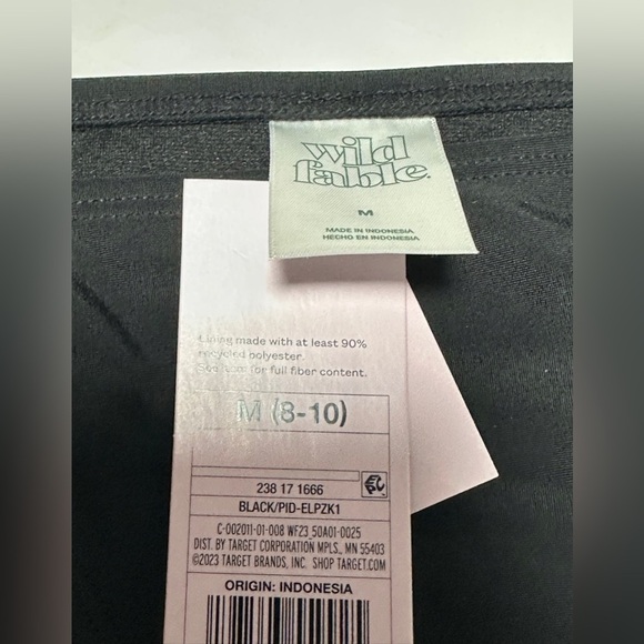 Wild Fable, NWT, Med 8-10) Black Side Extra Cheeky High Leg Bikini Swim Bottom - Picture 4 of 5